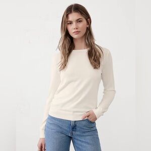 Banana Republic Forever Crew Long-Sleeve White